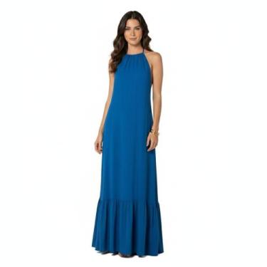 Imagem de Vestido Longo Frente Única Aniversários Pré-Wedding - CCS MANIA, G, Az