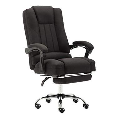 Imagem de Cadeira de escritório ergonômica ajustável com apoio para os pés retrátil e giratório para mesa de computador - Design executivo para casa ou espaço de trabalho