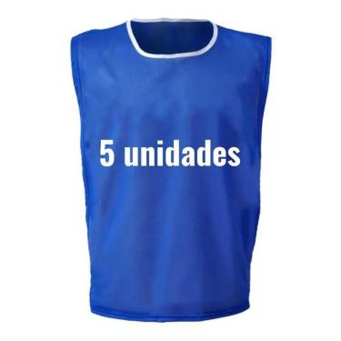 Imagem de Kit 5 Colete Futebol Esportivo Treino Pel Azul/Pp Infantil