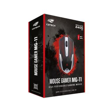 Imagem de Mouse Otico Gamer C3tech Mg-11bsi Preto E Prata