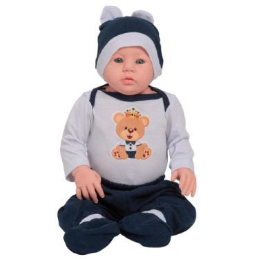 Imagem de Boneco Bebê Reborn Príncipe 48cm Bolsa Enxoval Completo - Cegonha Rebo