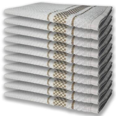 Imagem de 10 Panos De Prato Atoalhado Felpudo Premium Marrom