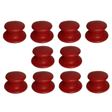 Imagem de Kit 10 Pegador Puxador Tampa Vidro E Ferro Panela Vermelho