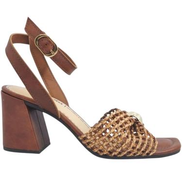 Imagem de Sandália Feminina Casual Social Dia a Dia Passeio Trabalho Salto Grosso Médio Conforto Dakota Y9803