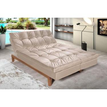 Imagem de Sofá Cama Versátil Pés de Madeira - Império Estofados, Areia 376
