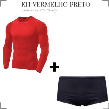 Imagem de Kit Sunga Tradicional Boxer Camisa Proteção Malha Fria Natação Segunda