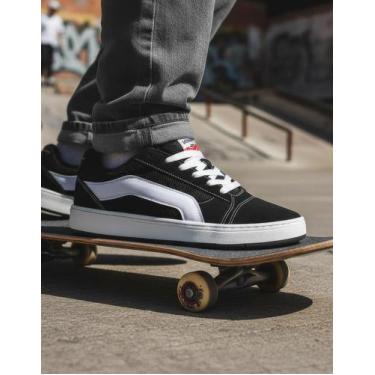 Imagem de Tênis Skate Veloce Street V313, Preto, Branco, 40
