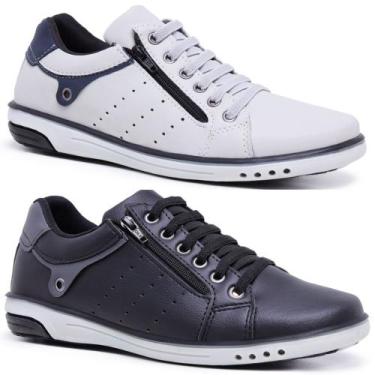 Imagem de Kit 2 Pares Sapatênis Masculino Fechamento Elastico e Ziper - Star Fox