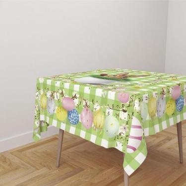 Imagem de Toalha De Mesa Quadrada 4 Lugares Feliz Páscoa Diversos tema 140x140cm