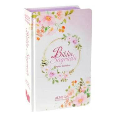 Imagem de Bíblia Floral Rosa  Arc  Letra Gigante  Capa Dura  Harpa - Plenitude D