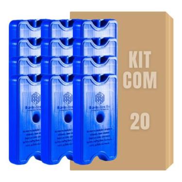 Imagem de 20 Gelo Artificial Gel Reutilizável 1000ml Para Cooler Azul - ItaFria