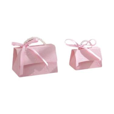 Imagem de Caixas De Presente Rosa 10 Peças Com Design De Flor 3D E Alça De Pérol