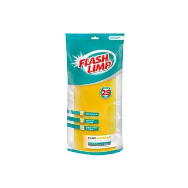 Imagem de Rolo Pano Amarelo Multiuso com 25 unidades - FLASH LIMP, U