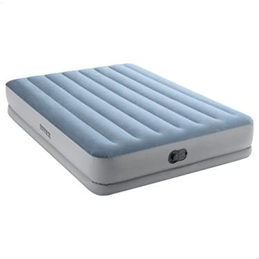 Imagem de Intex Colchão de ar Airbed Dura-Beam Plus de cintura média | Queen Size | 64159 | Bomba elétrica USB embutida | Multicolorida