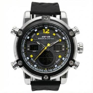 Imagem de Relógio Masculino Weide AnaDigi WH-5205 Prata e Preto e Amarelo-Masculino