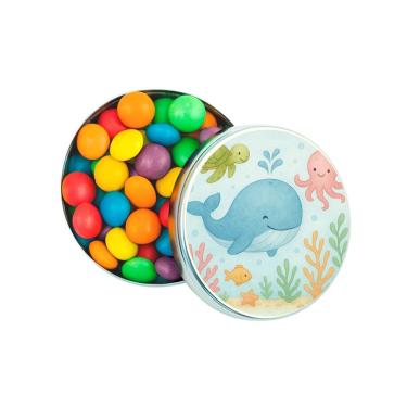 Imagem de Latinha Lembrancinha Personalizada Baleia Aquarela