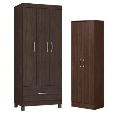 Imagem de Guarda Roupa Solteiro Prince Com Sapateira Multiuso Golden - Demóbile