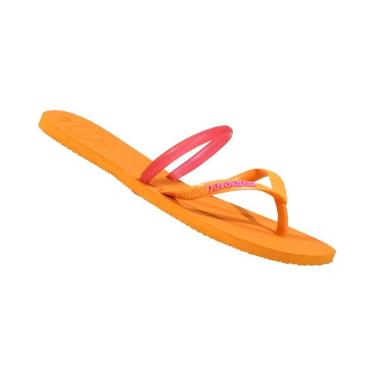 Imagem de Chinelo Flat Duas Tiras Laranja e Rosa | Havaianas-Feminino