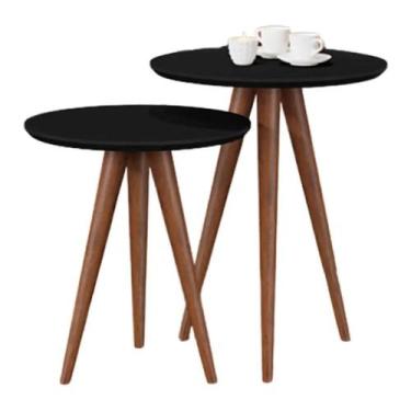 Imagem de Conjunto 8003 Mesa de Apoio e Lateral Redonda Pés Palito Jb Bechara Co