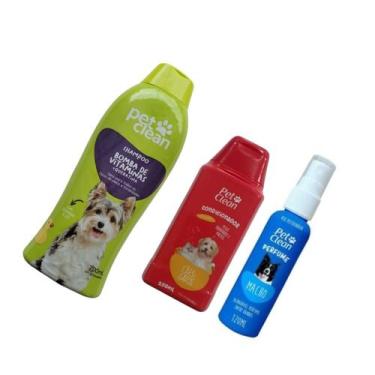 Imagem de Kit POP Pet Clean Shampoo + Perfume + Condicionador Pet Cães, Bomba de