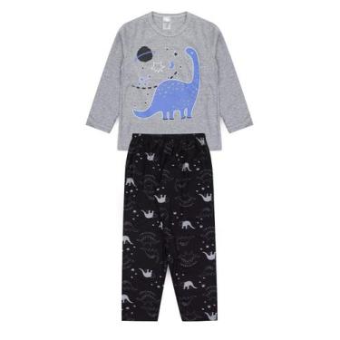 Imagem de Pijama Infantil Masculino Inverno Dino - Hey Kids Mescla - HeyKids, 10