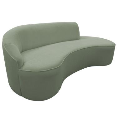 Imagem de Sofá Curvo 04 Lugares 230cm Eron Braço Direito Bouclé Verde Claro - Nexta Casa
