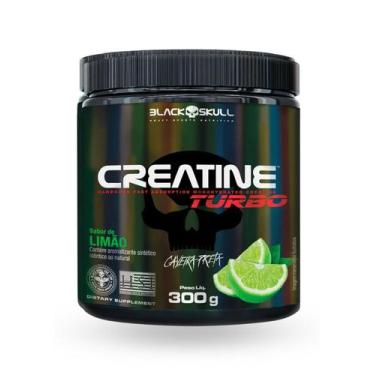 Imagem de Crea tine Turbo  Black Skull  300g  Sabor Limão  Energ ia, Fo rça Musc