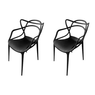 Imagem de Kit 2 Cadeiras Allegra Master Polipropileno Para Sala De Jantar - Preto