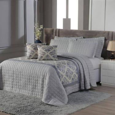 Imagem de Colcha Cobre Leito + Peseira + Capa de Almofada Cama King Size 06 Peças.