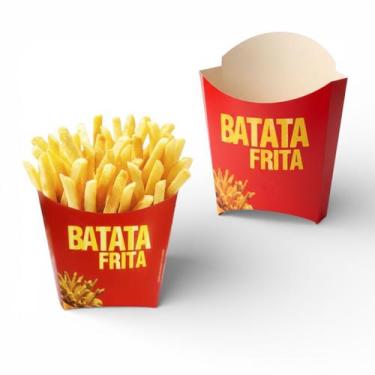 Imagem de Kit 500 Caixa Batata Frita grande Embalagem Clássica 12x12cm - 0000280