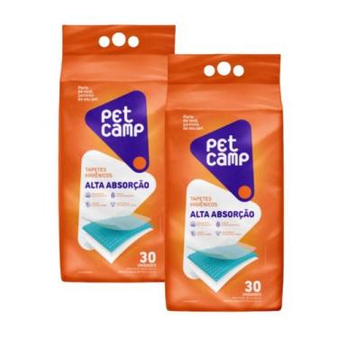 Imagem de Kit 2 Tapetes Higiênicos Petcamp Alta Absorção Cães 30Uni - Pet mais n