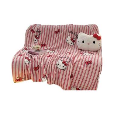 Imagem de Cobertor De Pelúcia Dupla Face De Seda Leiteira Com Desenho De Gato Kt