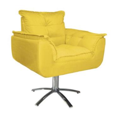 Imagem de Kit 2 Poltronas Decorativa Clínica Com Base Giratória de Metal Opala S