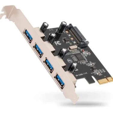 Imagem de Placa USB 3.0 PCI Express 1x PC Computador 4 Portas Saidas