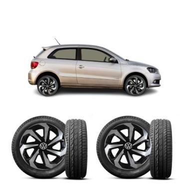Imagem de Jogo Calota Spider Black Silver Aro 15 Gol Voyage Parati - ELITTE MOTO