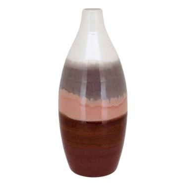 Imagem de VASO DECORATIVO ENFEITE PLANTA CERÂMICA 32x12x12cm MARROM