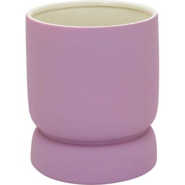 Imagem de CACHEPÔ VASO DECORATIVO PLANTA 17x14x14cm CERÂMICA LILÁS