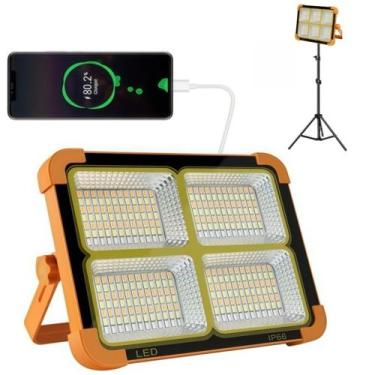 Imagem de Refletor Solar LED IP66 1000W Recarregável USB Prova d'Água Temporizad