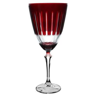 Imagem de Taça Agua Elizabeth Lapidada Cristal Vermelho 350ml -Bohemia, 3 meses 