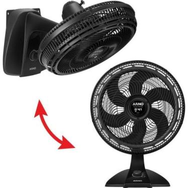 Imagem de Ventilador Turbo Force 2 em 1 6 Pás Preto para Uso Doméstico com Oscilação Horizontal e...