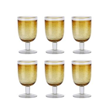 Imagem de Conjunto 6 Copos Bubble em Vidro Âmbar 550ml 15cm GI0061 BTC