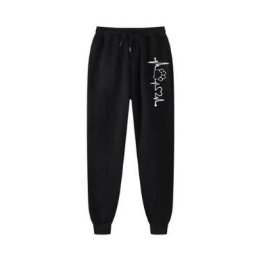 Imagem de Calças De Moletom Femininas De Alta Qualidade, Moda Casual Harajuku, R