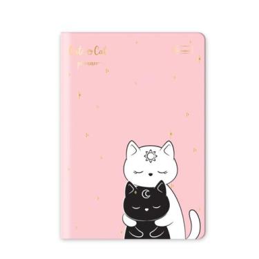 Imagem de Planner Grampeado Flexível Não Datado Diversos - Cadersil, Cute Cat Ro