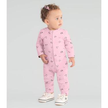 Imagem de Macacão Infantil Manga Longa Rovitex Kids Rosa, M, Rosa