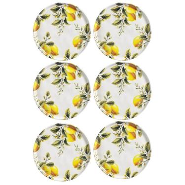 Imagem de Jogo 6 Pratos De Sobremesa Bio Limonata 21,5cm Porto Brasil Cerâmica Padaria