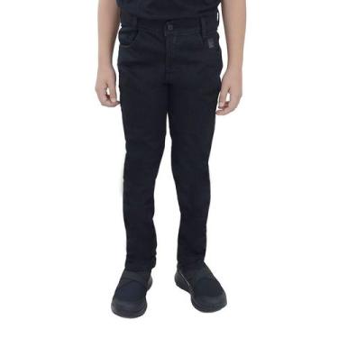 Imagem de Calça Jeans Infantil Masculina Dipopini Sarja Preta - CIM118, Preto, 0