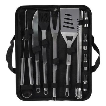 Imagem de Kit Churrasco Premium Em Inox 16 Peças Com Estojo Bel 256600