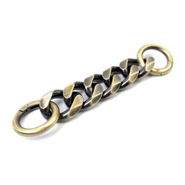 Imagem de VersaKits Corrente cubana grossa charmosa alça de bolsa de alumínio acessório extensor de corrente de latão 38 cm decoração calça corrente corrente de sapato corrente coleira de cachorro corrente