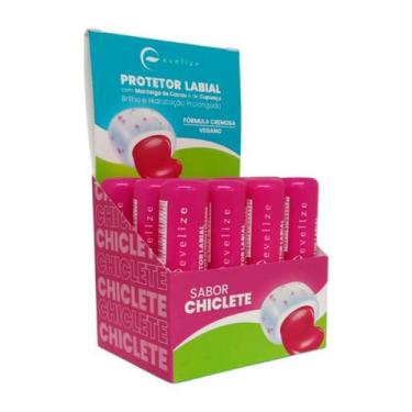 Imagem de Kit Display Protetor Labial Evelize Bastão e Saborizados, Chiclete 12u