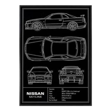 Imagem de Poster Com Projeto Nissan Skyline R34 Acrilico Cortado Laser - SABRE